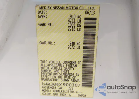 2013 Nissan Altima 2.5 S из США, поврежденный, VIN 1N4AL3AP6DC900307